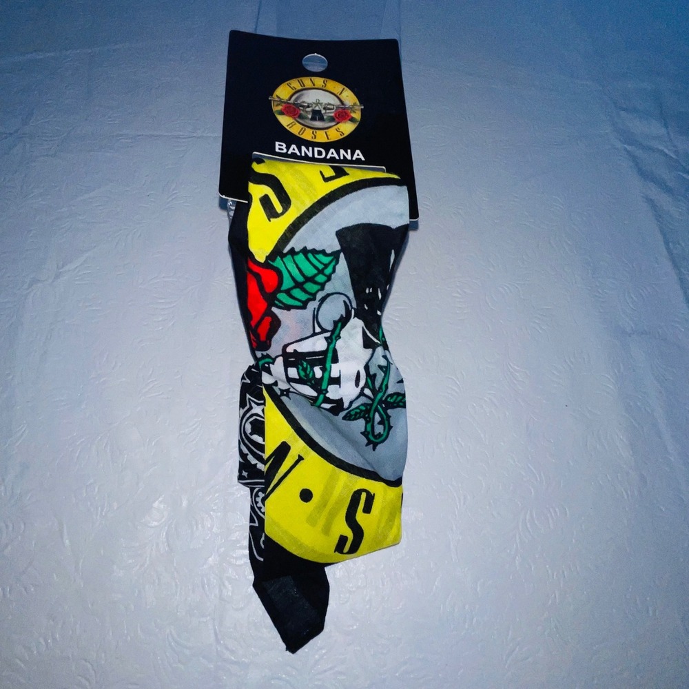 Guns N Roses Bandana Headwrap Accessory Black Yellow Red Cotton NEW